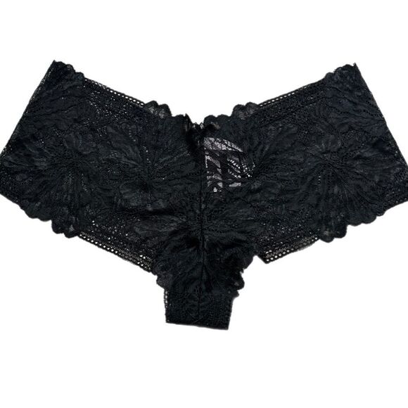 Victoria’s Secret Incredible Sheer floral lace Shortie panty black Large - Picture 1 of 2